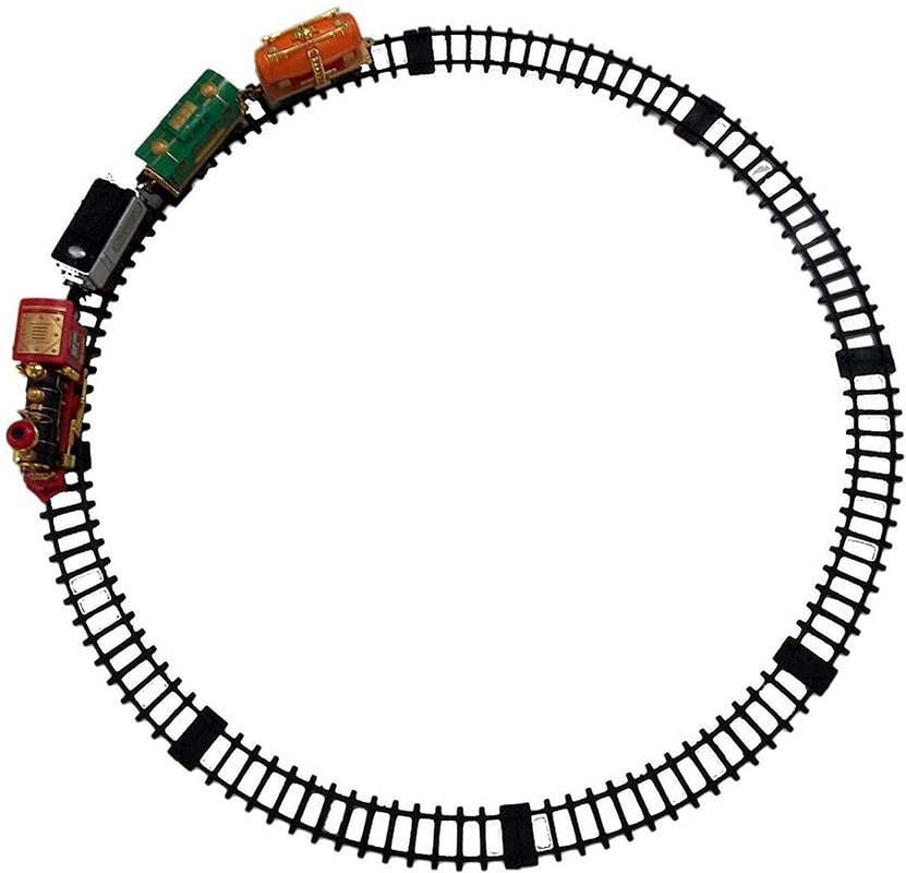 Toy train with track set