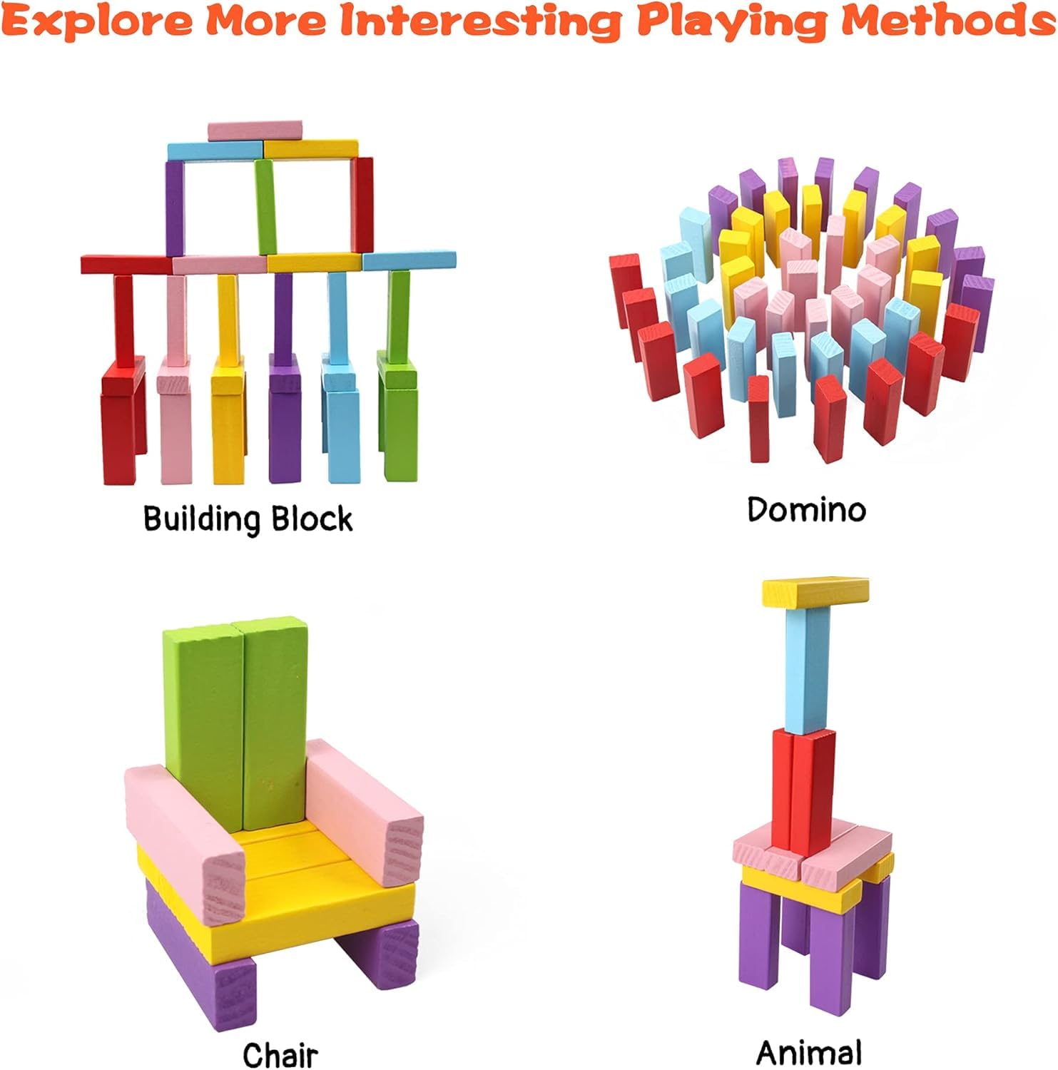 Wooden Blocks Coloring Zenga Toy (Small)