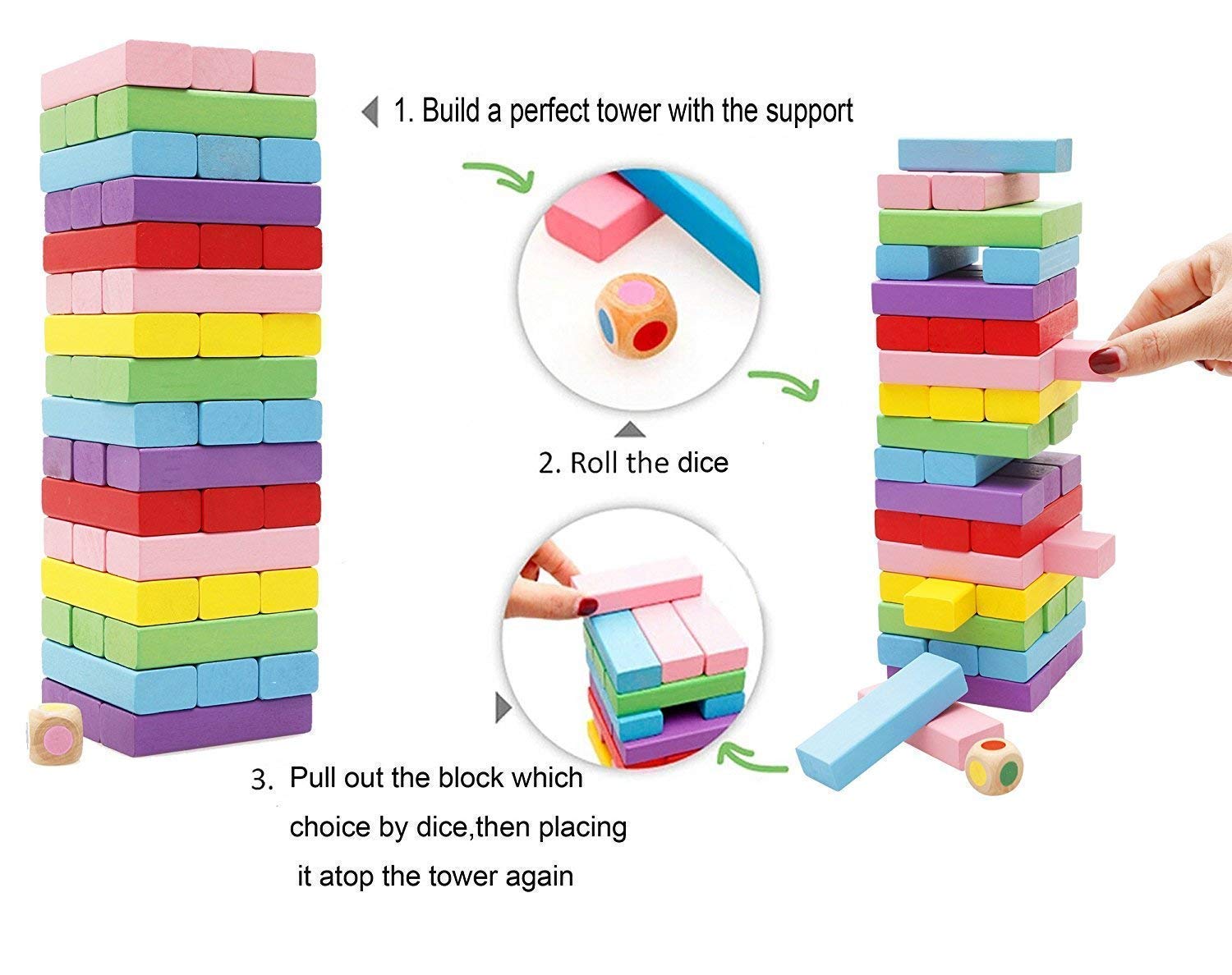 Wooden Blocks Coloring Zenga Toy (Small)