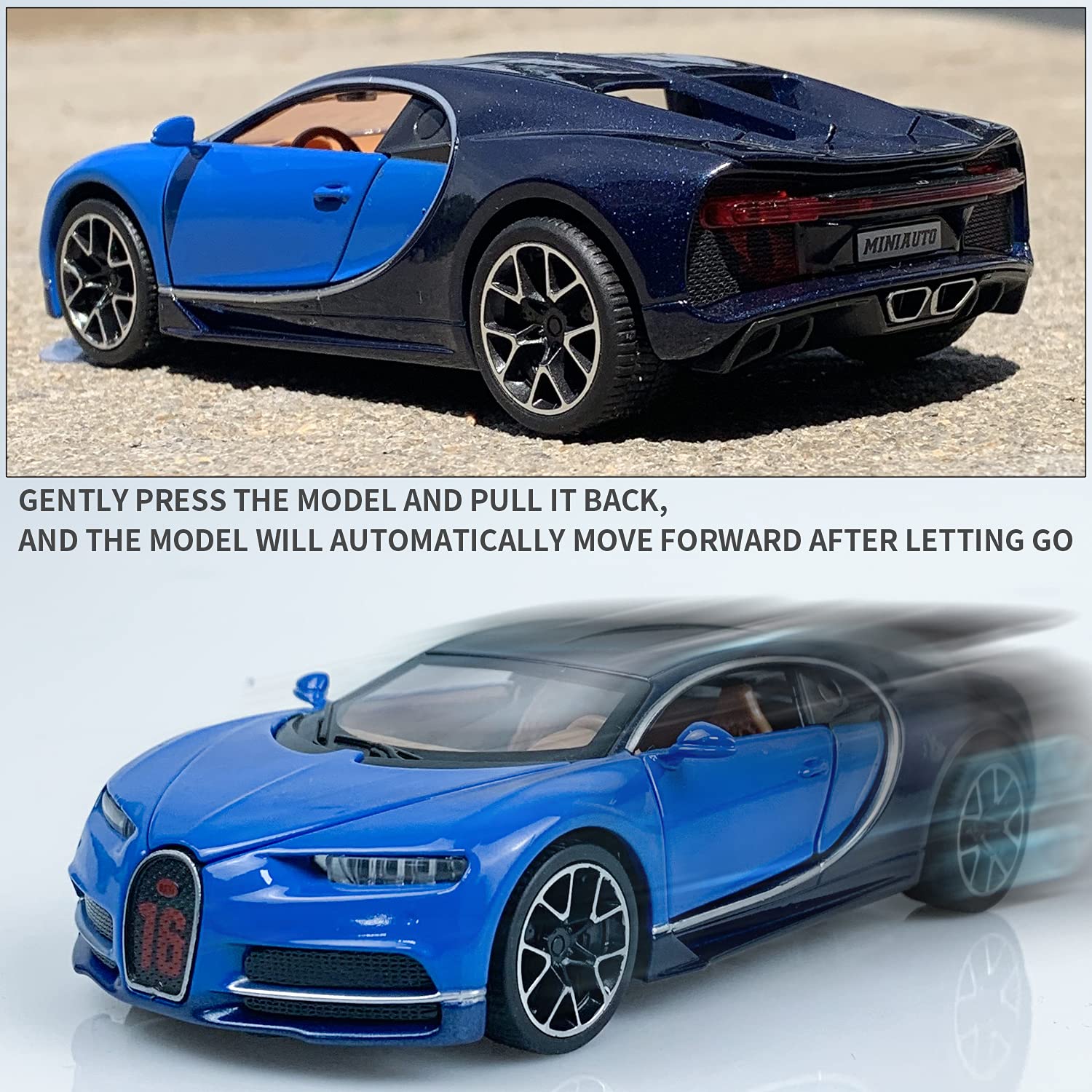 1:32 Bugatti Chiron zinc Alloy Pull Back Car
