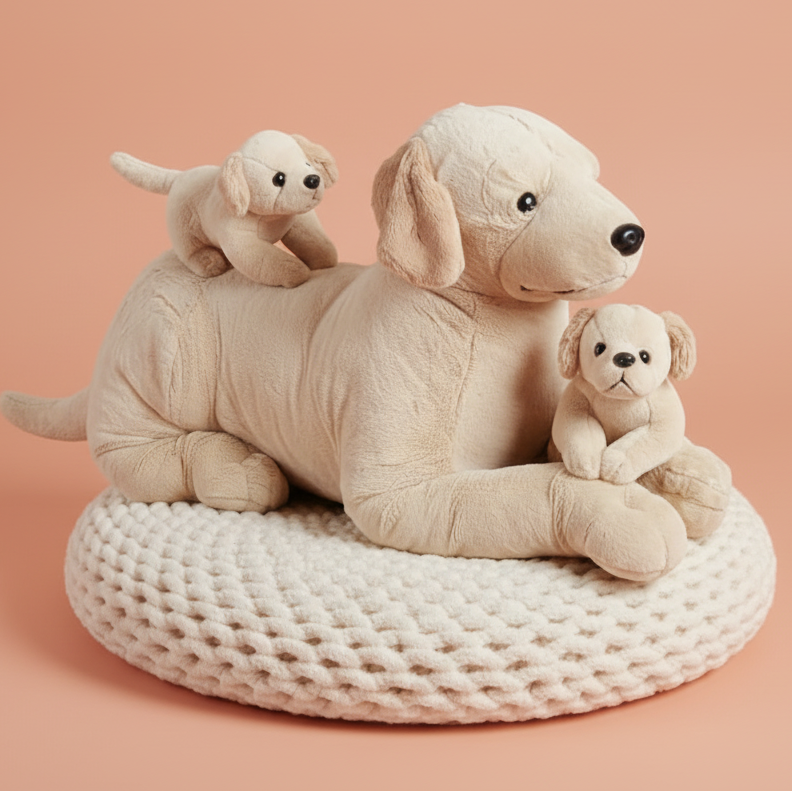 WILD REPUBLIC Paws- Laying Jumbo Yellow LAB & Babies