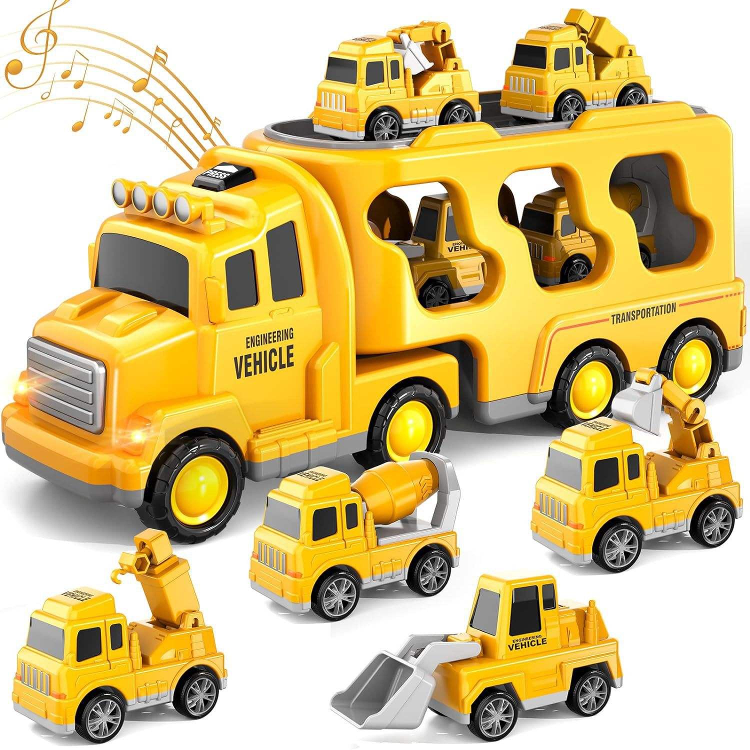 BIG CARRIER TRUCKS WITH SMALL CARS || YELLOW CONSTRUCTUN TRUCK