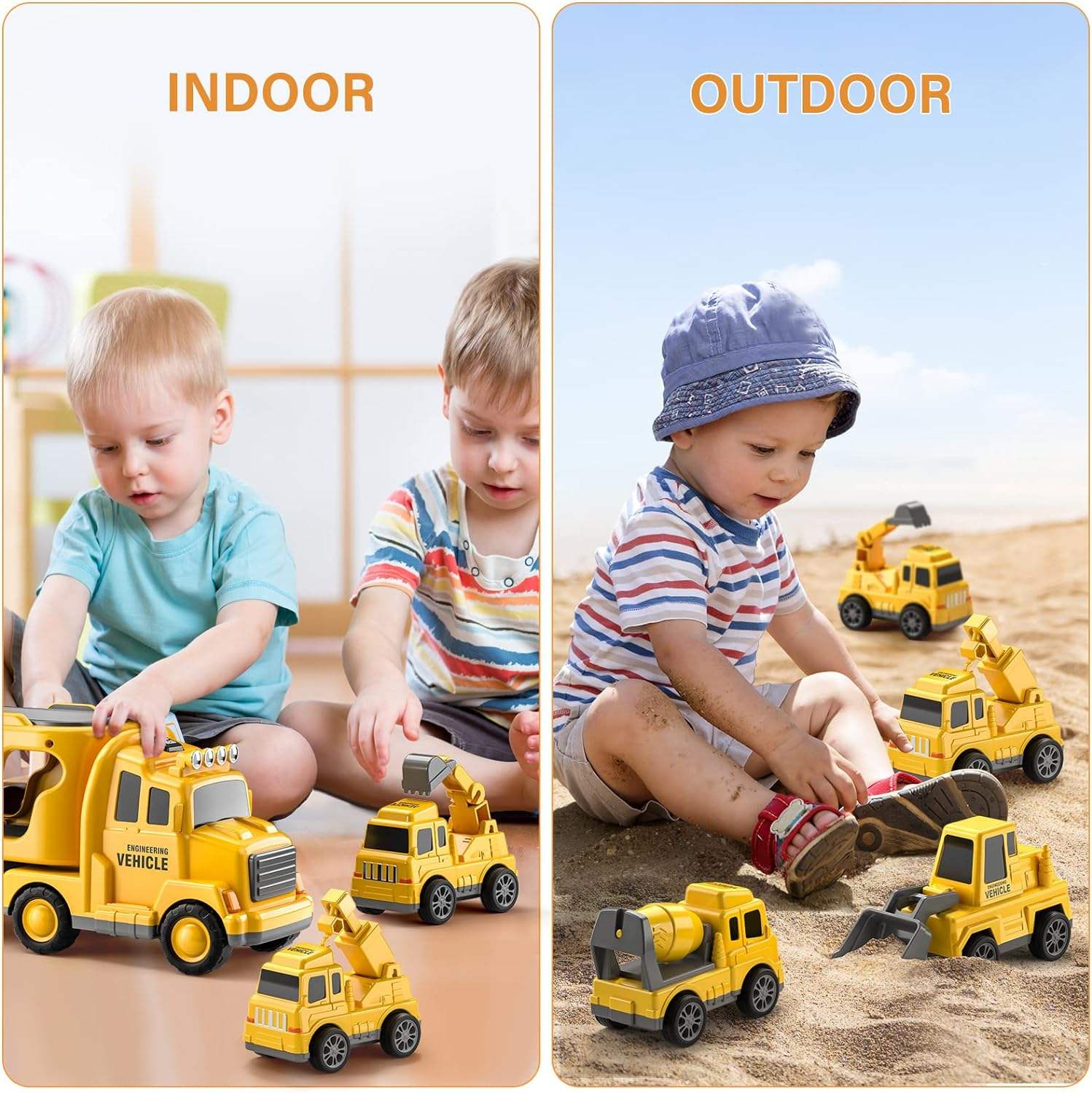 BIG CARRIER TRUCKS WITH SMALL CARS || YELLOW CONSTRUCTUN TRUCK