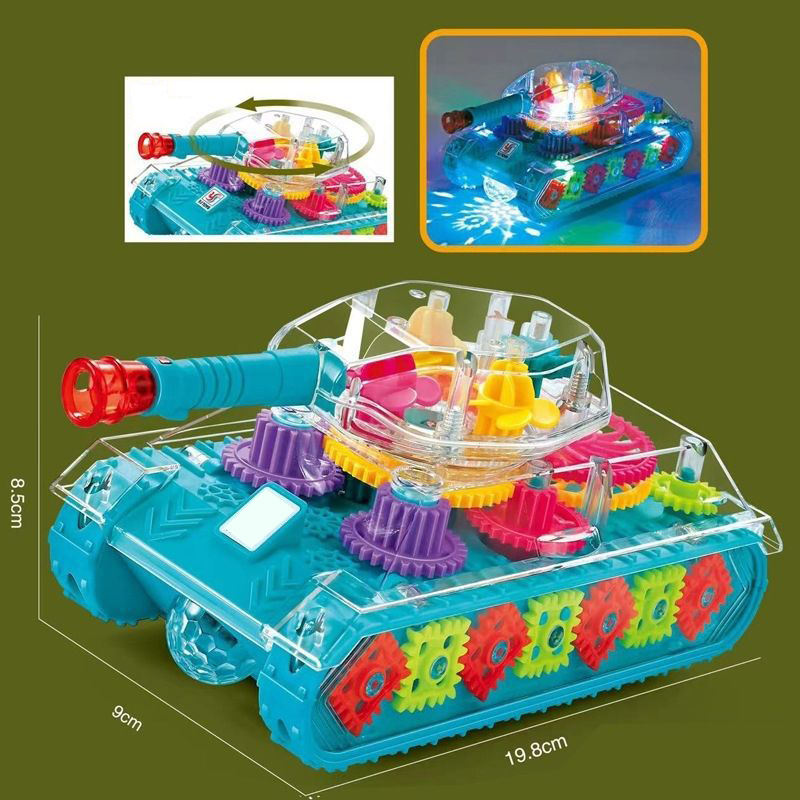 Gear Wheel Transparent Electric Mini Toy Tank