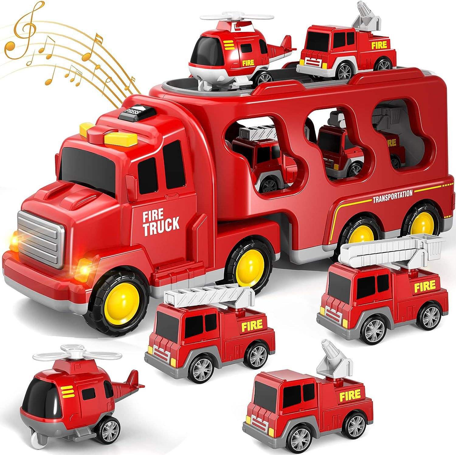 BIG CARRIER TRUCKS WITH SMALL CARS || RED FIREBRICATE