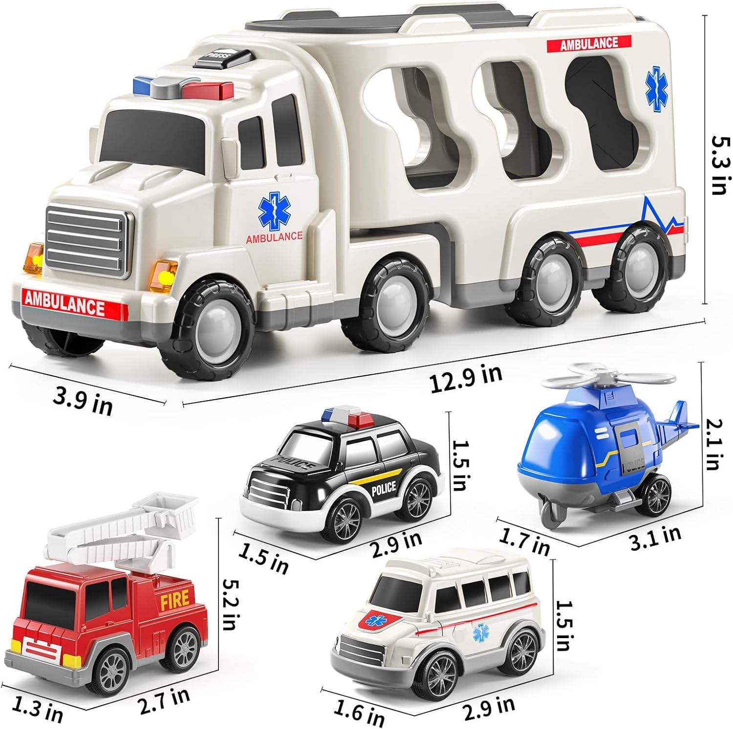 BIG CARRIER TRUCKS WITH SMALL CARS || WHITE AMBULANCE